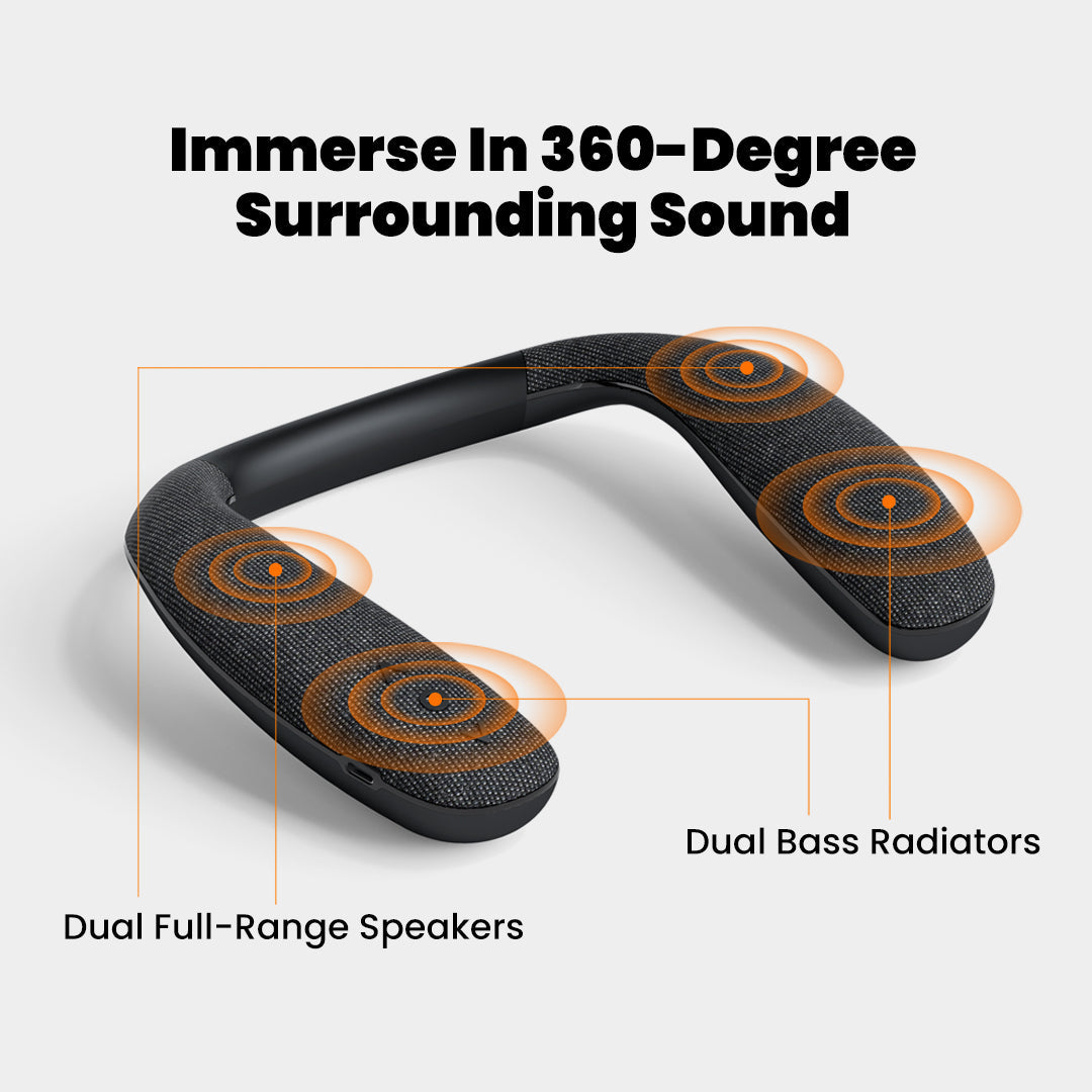 Bluetooth Wearable Neckband Speaker