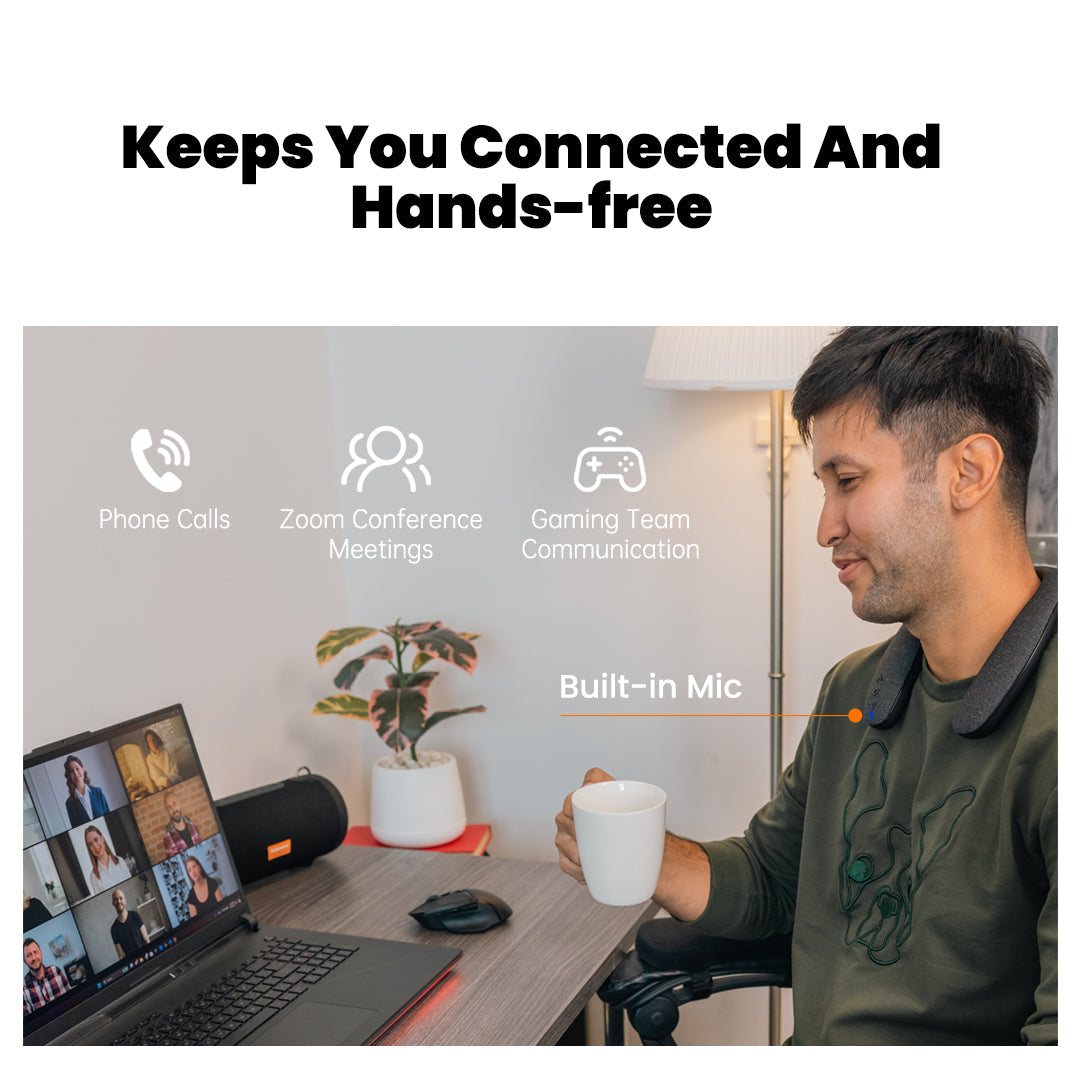Bluetooth Wearable Neckband Speaker
